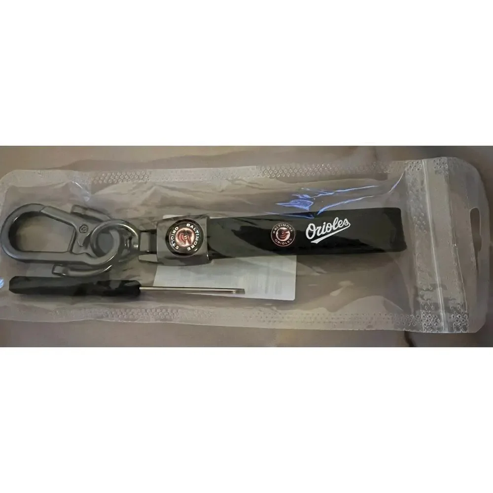Baltimore Orioles Leather Keychain Key Chain Ring Fob Holder Baseball NEW